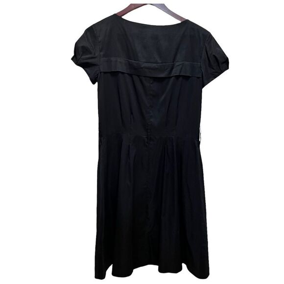 Ann Taylor Black Button Up Dress Cap Sleeve Size 4 Classic Neutral - Picture 2 of 11